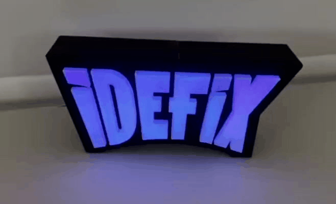 Lamp / Sign "Idefix" - Original lettering from Asterix & Obelix