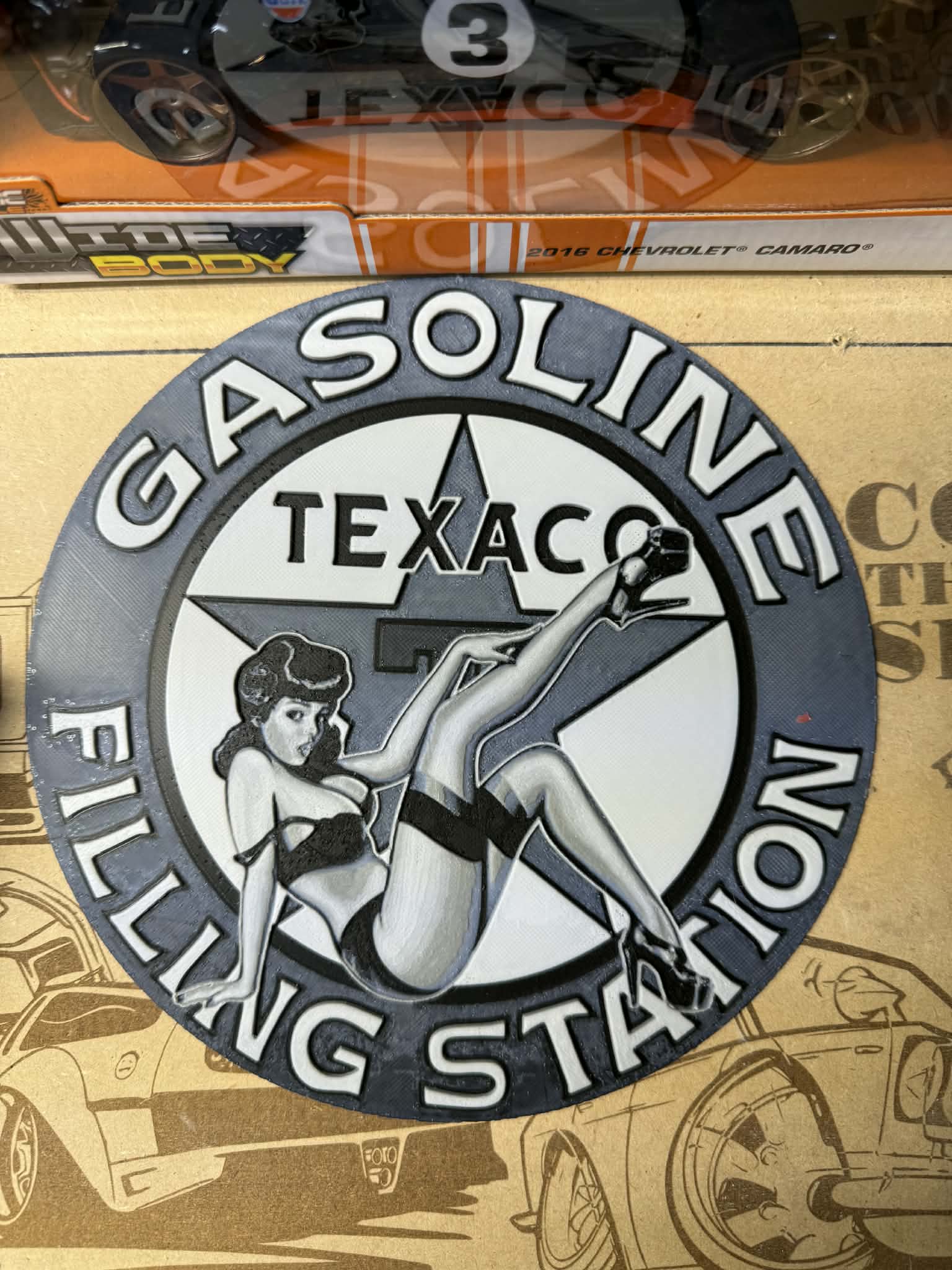 Texaco Pin up Sign