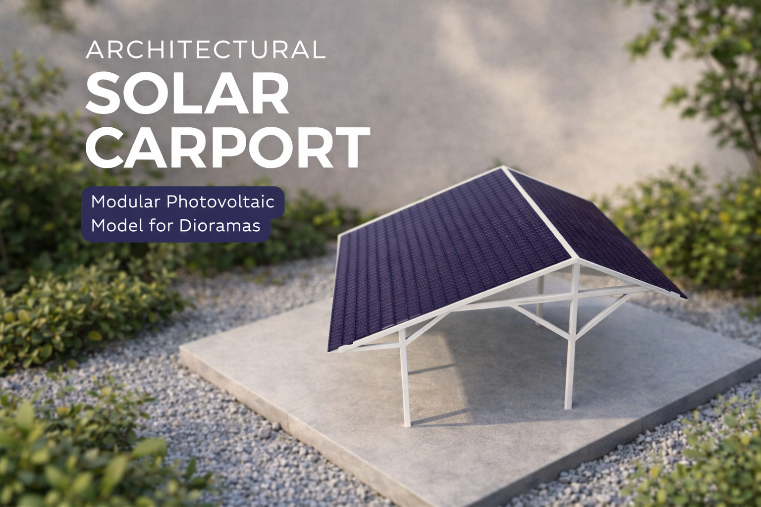 Architectural Solar Carport – Modular Photovoltaic Model for Dioramas