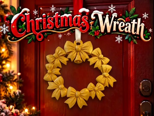 Christmas Bow Wreath with Bell
