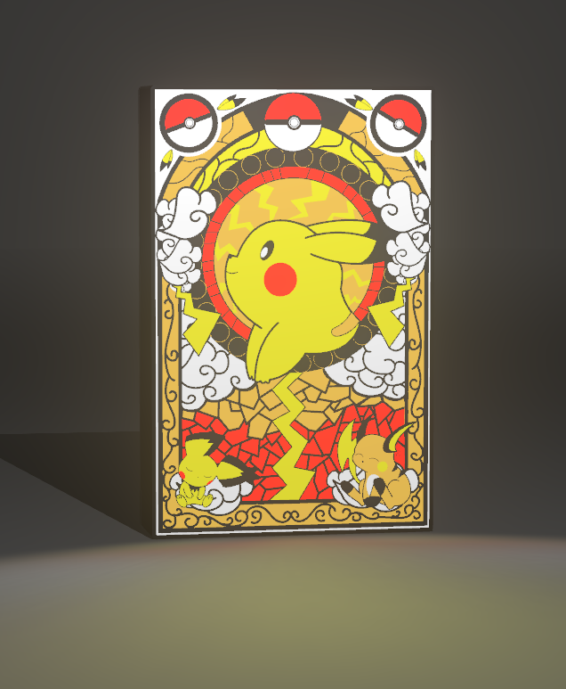 Lámpara LED 3D de Pikachu con Rayos Eléctricos (Pokémon)