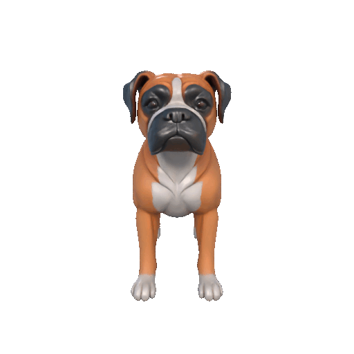 Boxer Figurine – 3D Printable Strong Dog Model