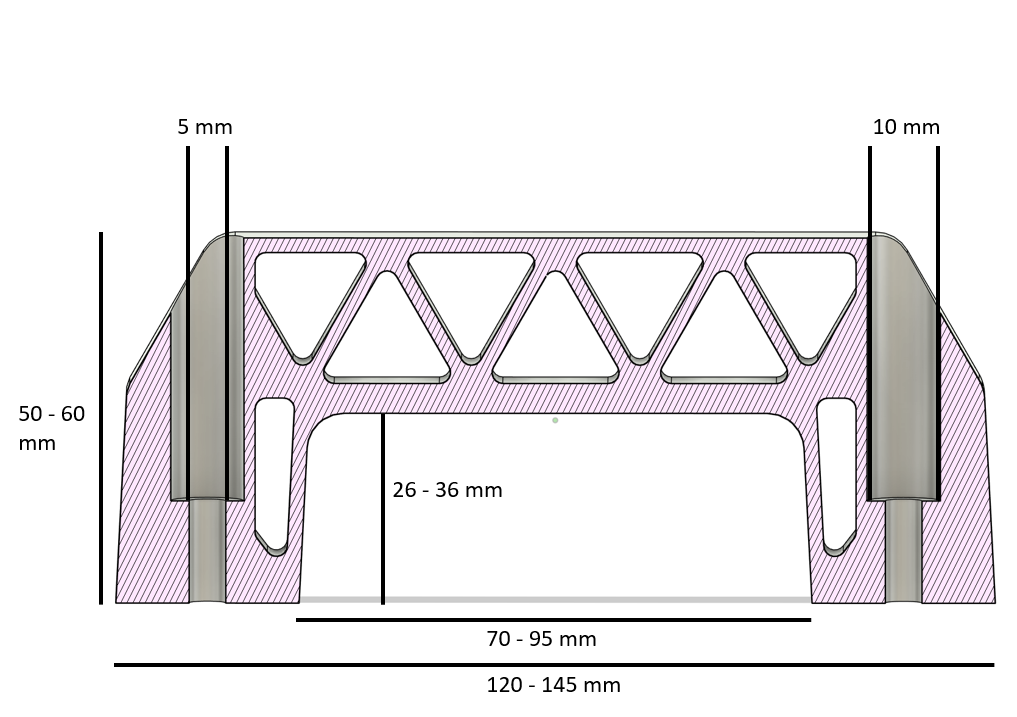 Strong handle - with trusses and rounded grip - multiple versions — miniatura 8