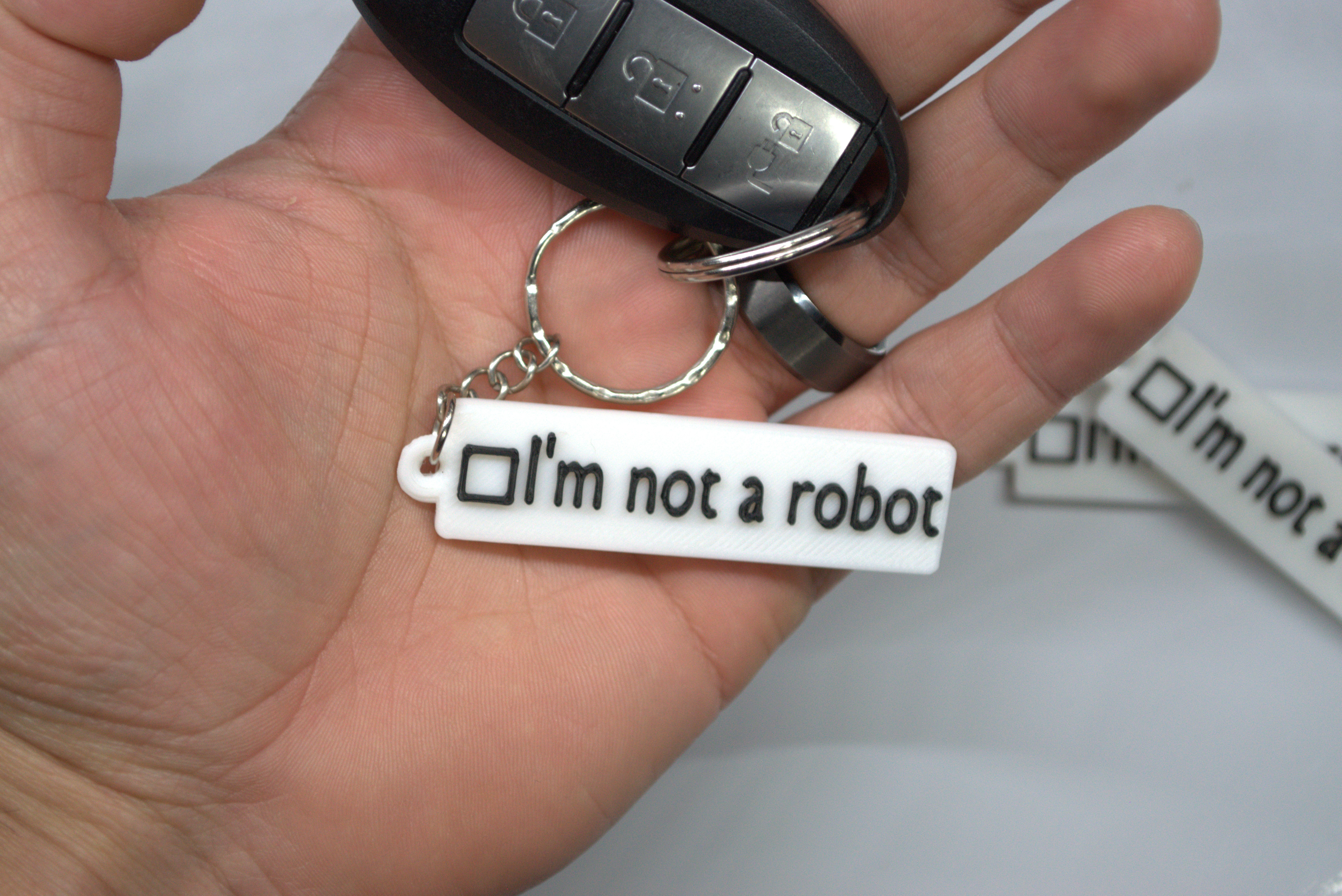 I'm not a robot checkbox keychain