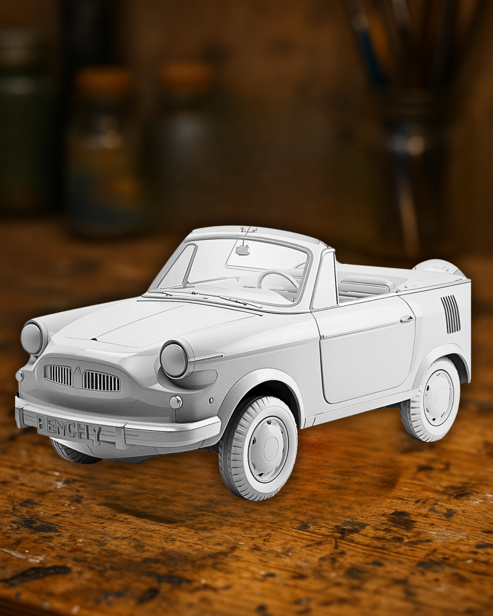 Retro Mini Convertible Car –