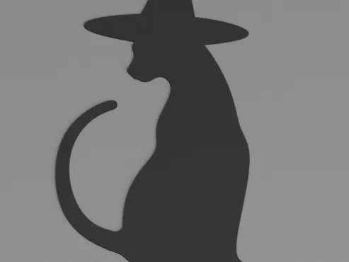 Witchy Cat Stencil