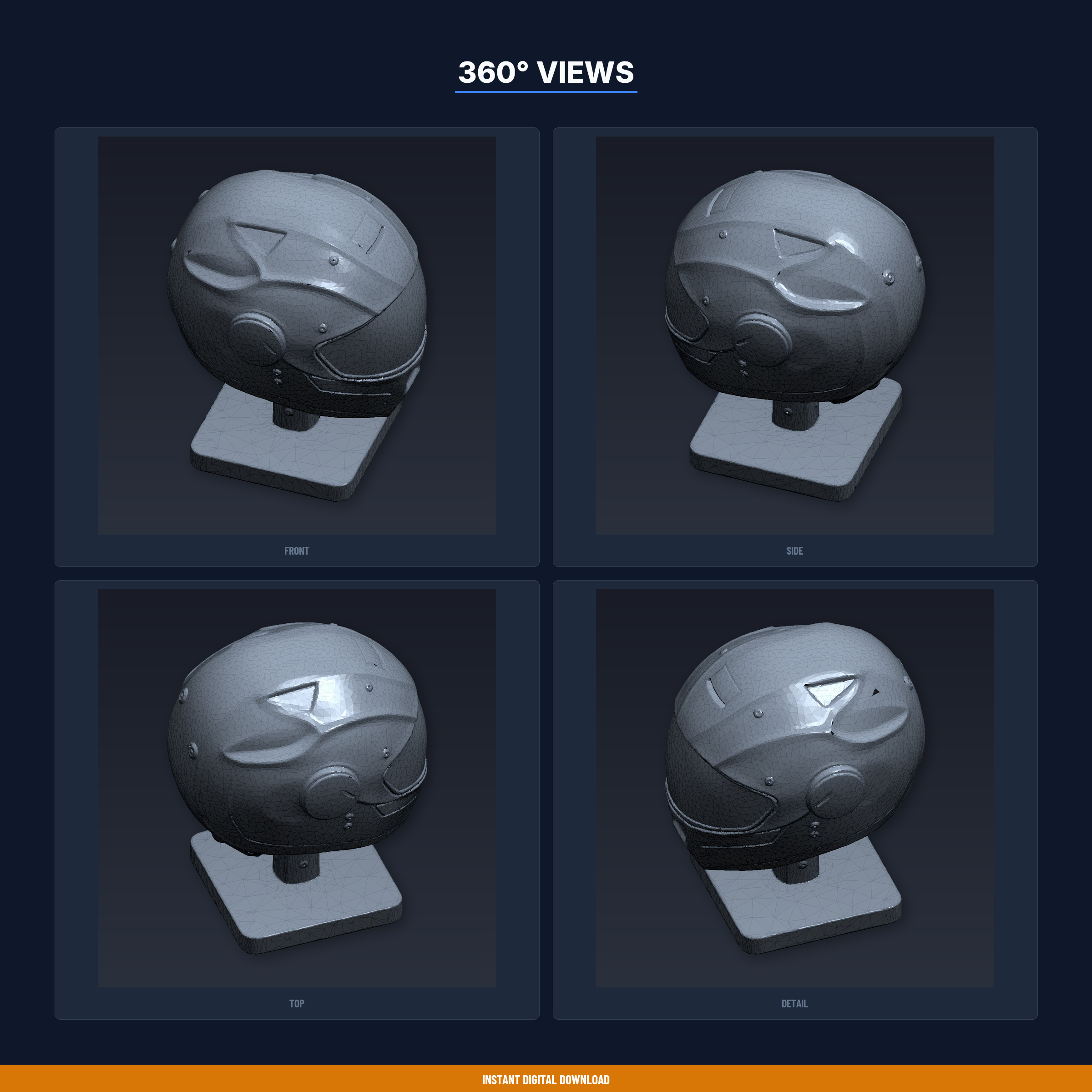 Cyberpunk Helmet Display - 3D Printable STL File — miniatura 3