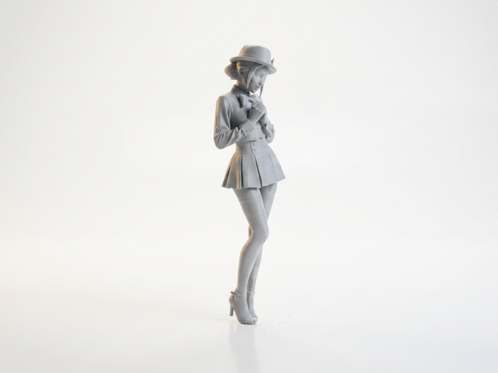 Cute Girl With Bowtie Figurine Chibi 3D Printable