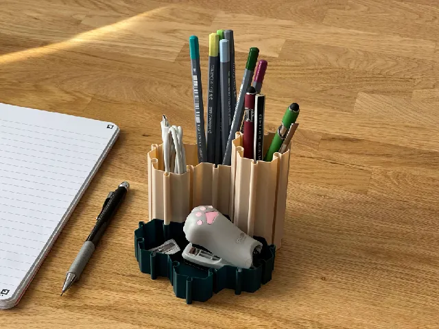 Hex-Puzzle-Organiser | Spiral Vase Mode | Customizable (OpenSCAD)