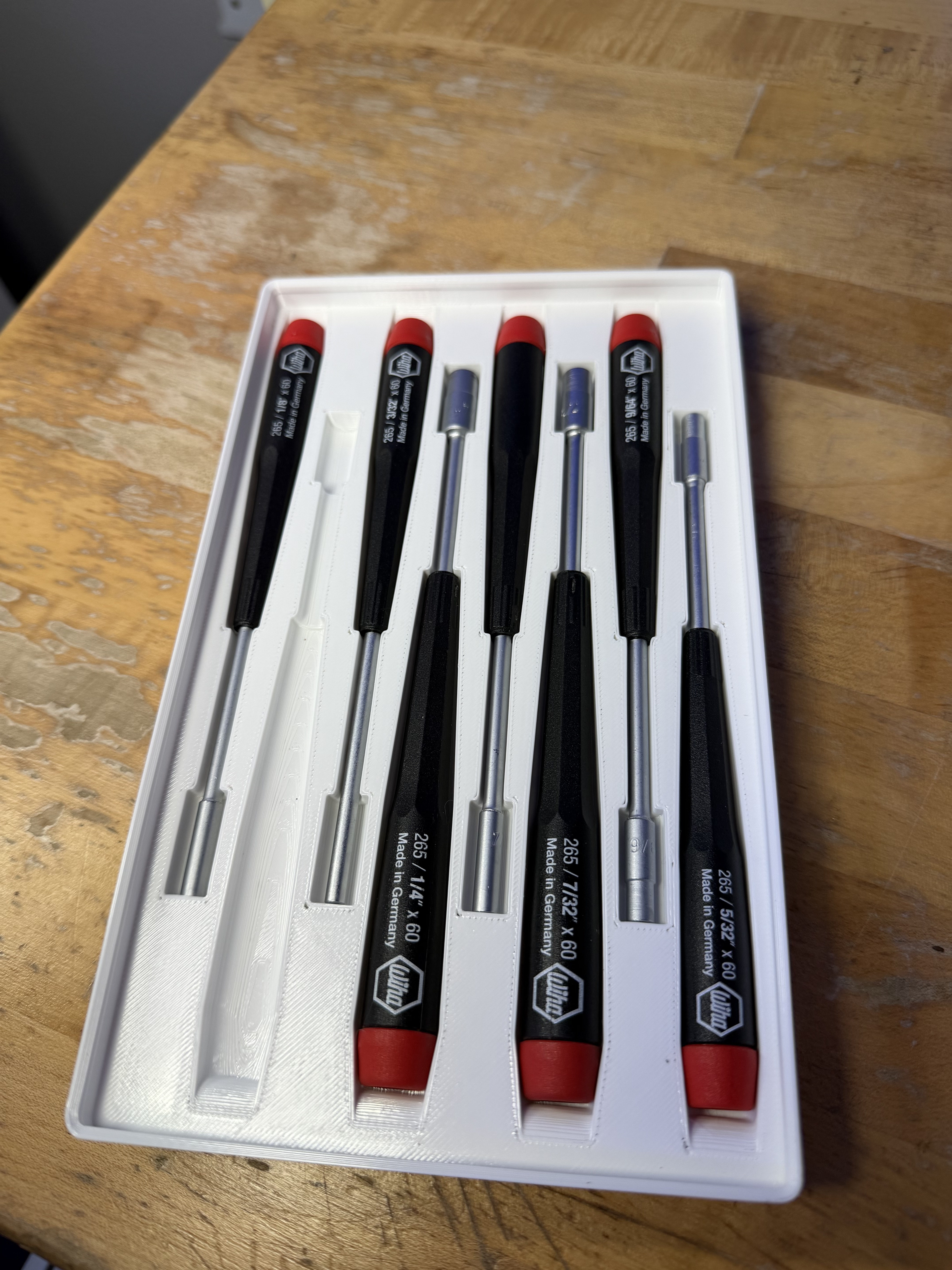 Wiha 265 Gridfinity bin - 8 Piece Precision Nut Driver Set - Metric