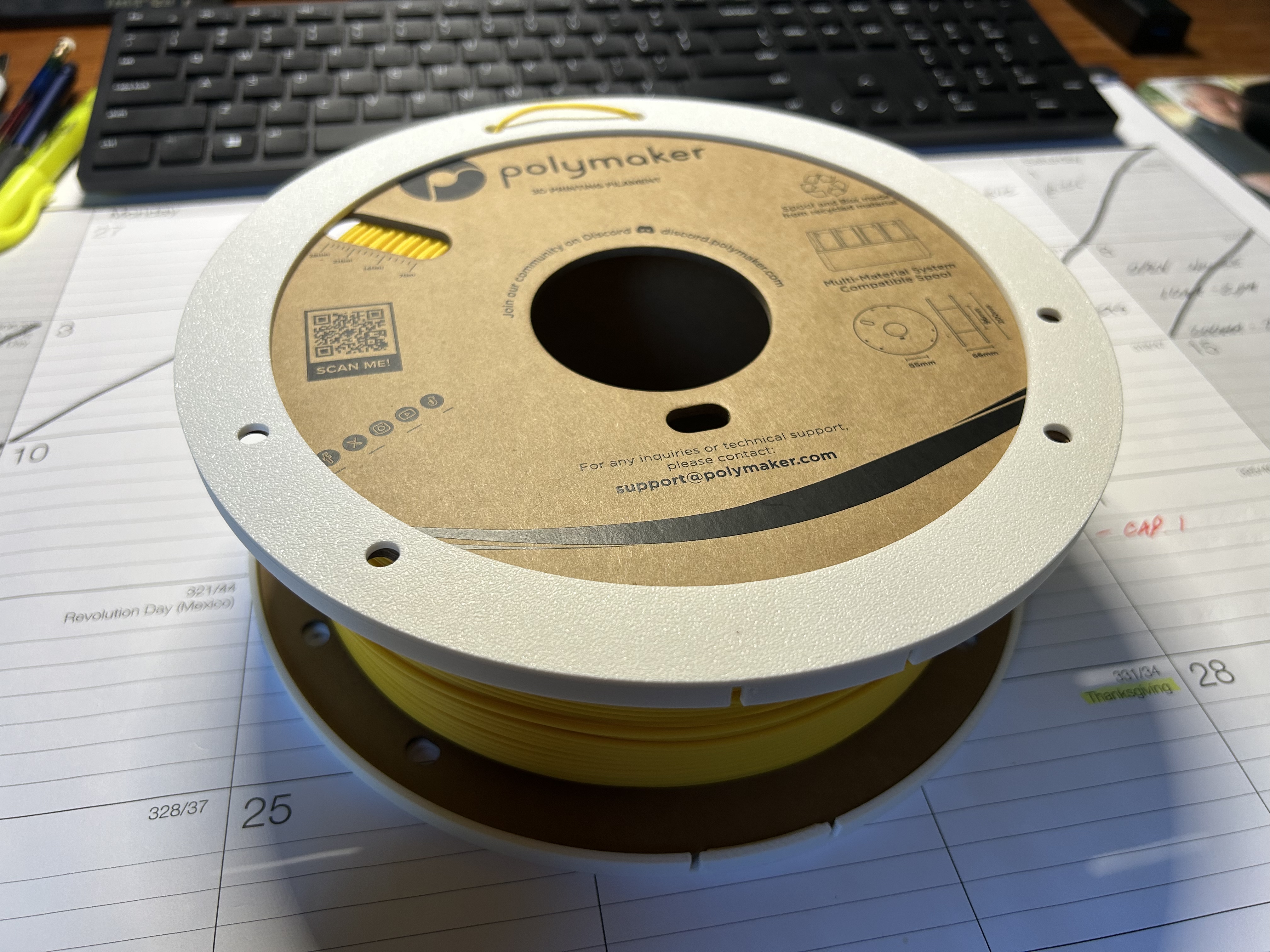 Polymaker cardboard spool edge rim - no hub