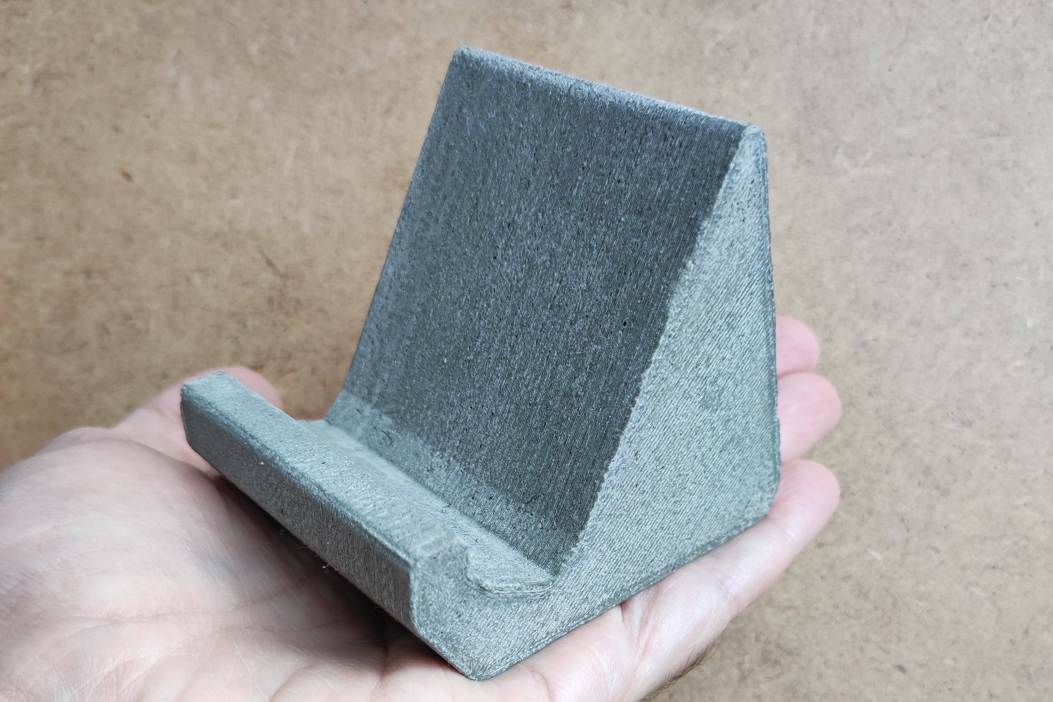 Portland cement phone stand