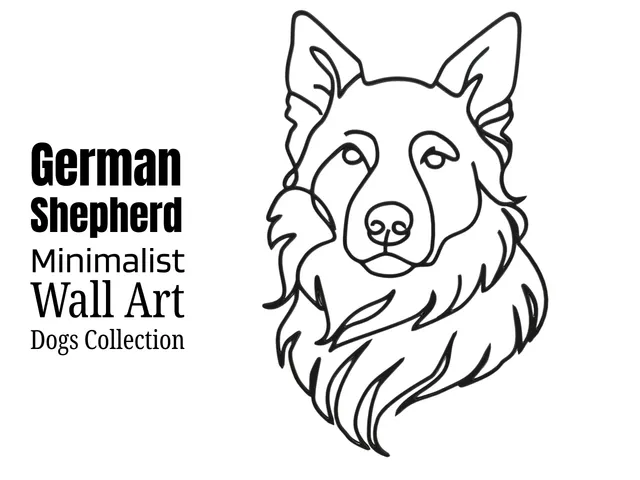 German Shepherd Wall Art: Minimalist Line Decor