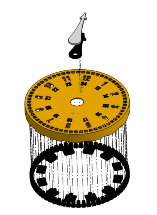 Miniatura 11 do modelo 3D Teaching clock with lifting numbers