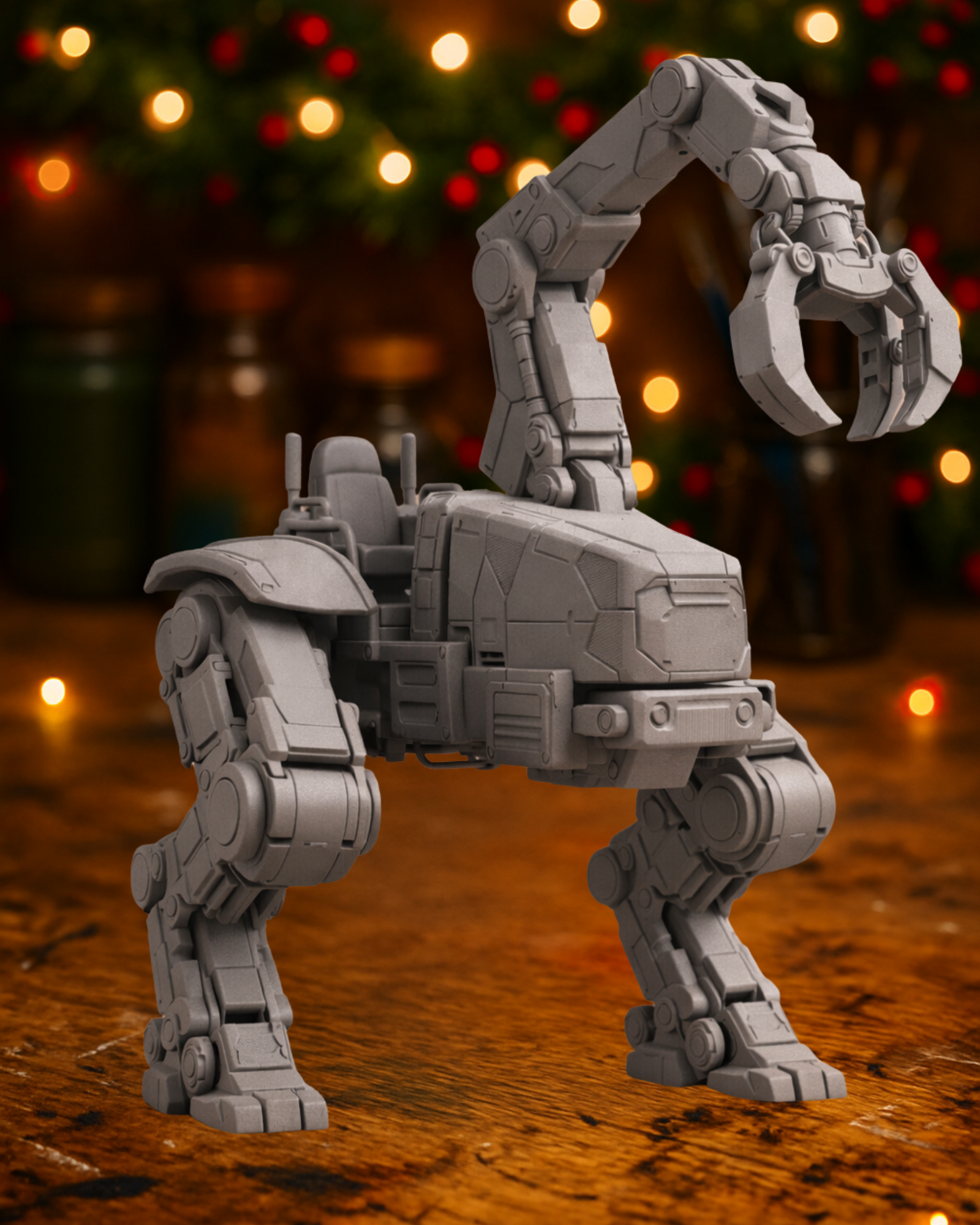 Futuristic Mech Excavator – Sci-Fi Robotic Construction Walker