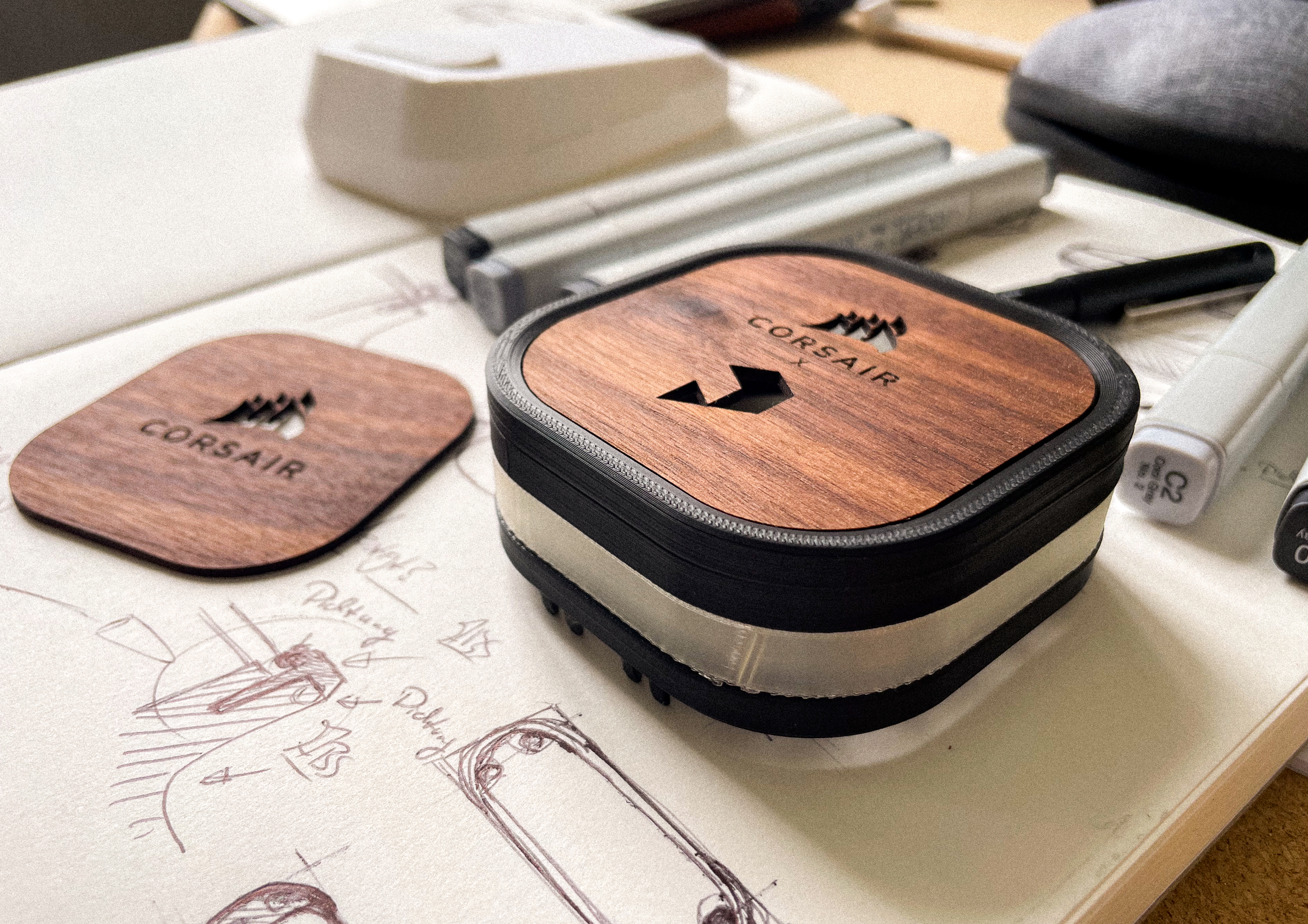 Corsair Titan AIO Custom Cover with Wood Panel
