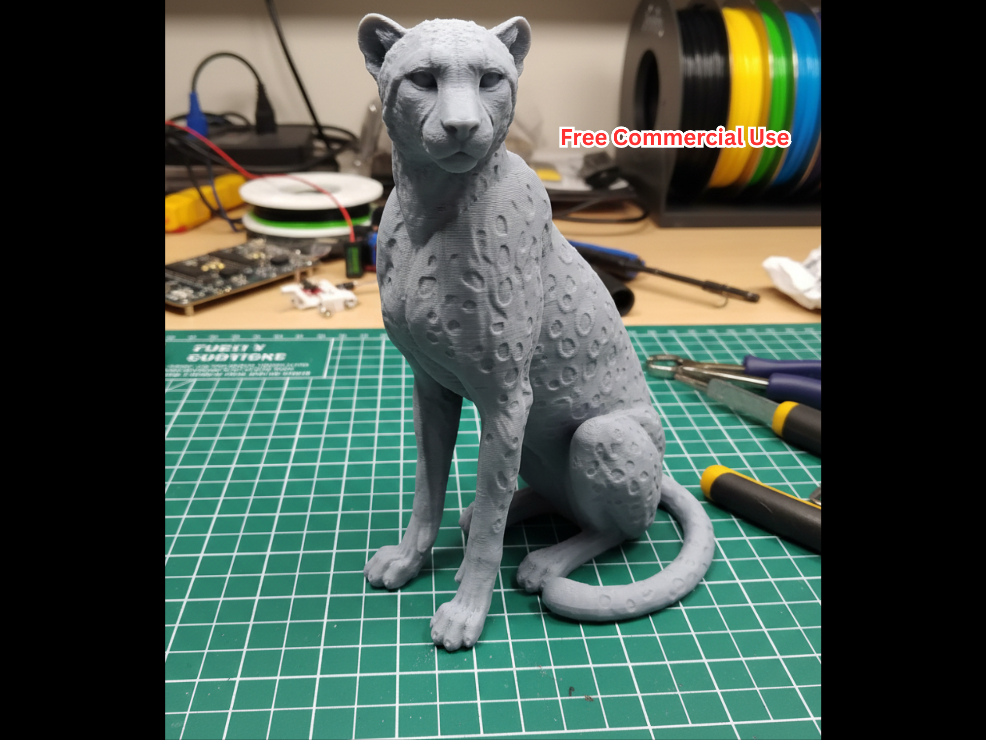 Semi-Realistic Cheetah Statue