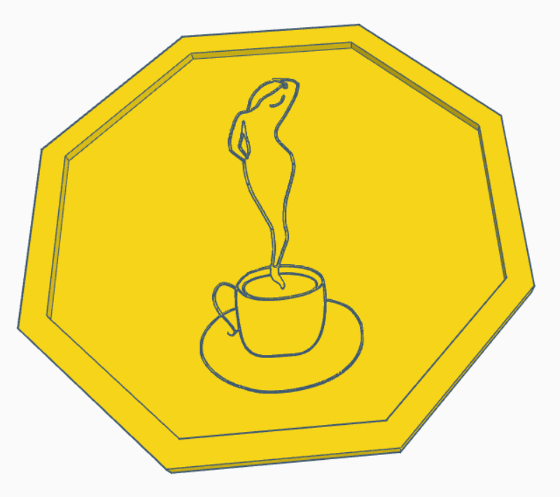 Podšálek žena (Coaster woman) 3D model