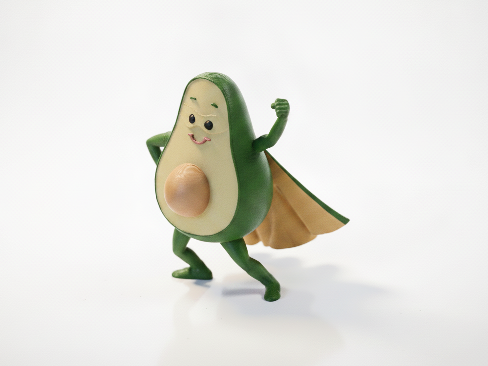 Avocado Hero Superhero Figurine 3D Printable