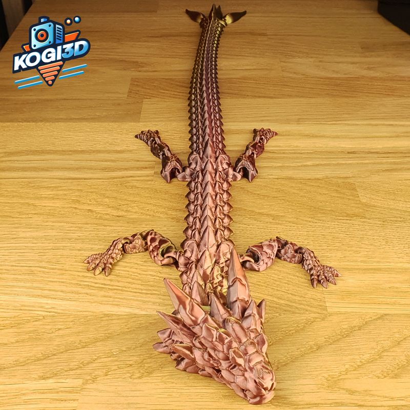 Print in Place Fully Articulated Flexi Dragon by KOGI3D | Download free ...
