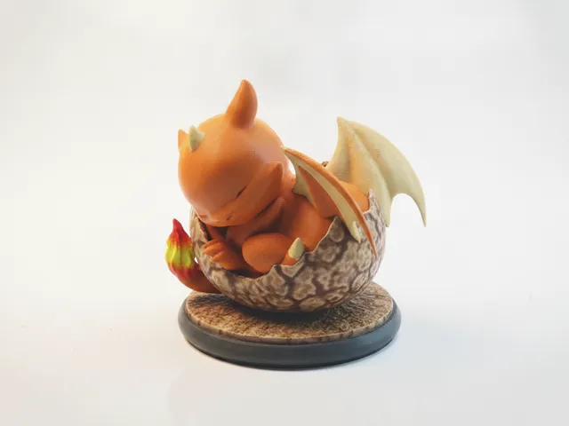 Baby Dragon Sleeping Figurine Chibi 3D Printable