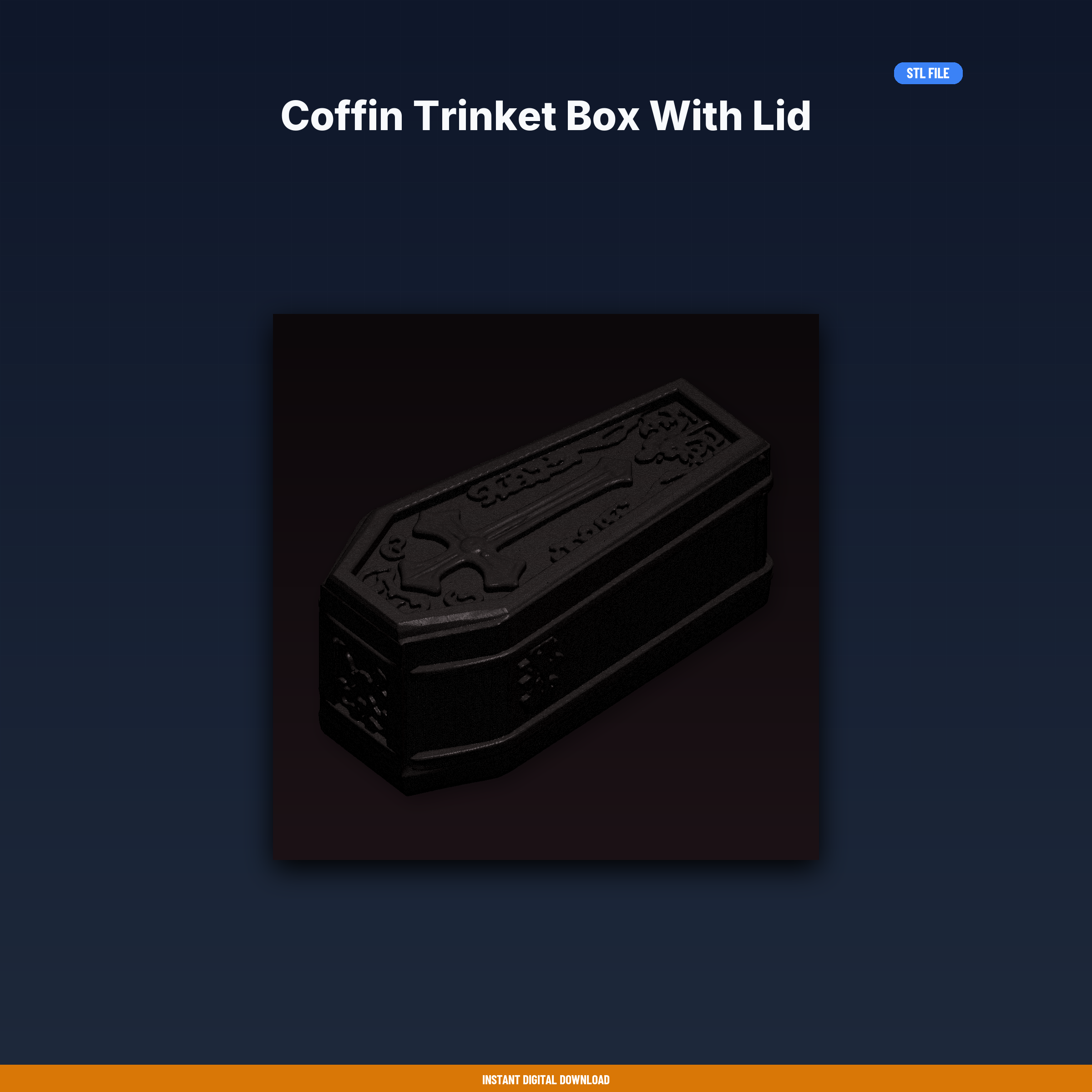 Coffin Trinket Box With Lid - 3D Printable STL File