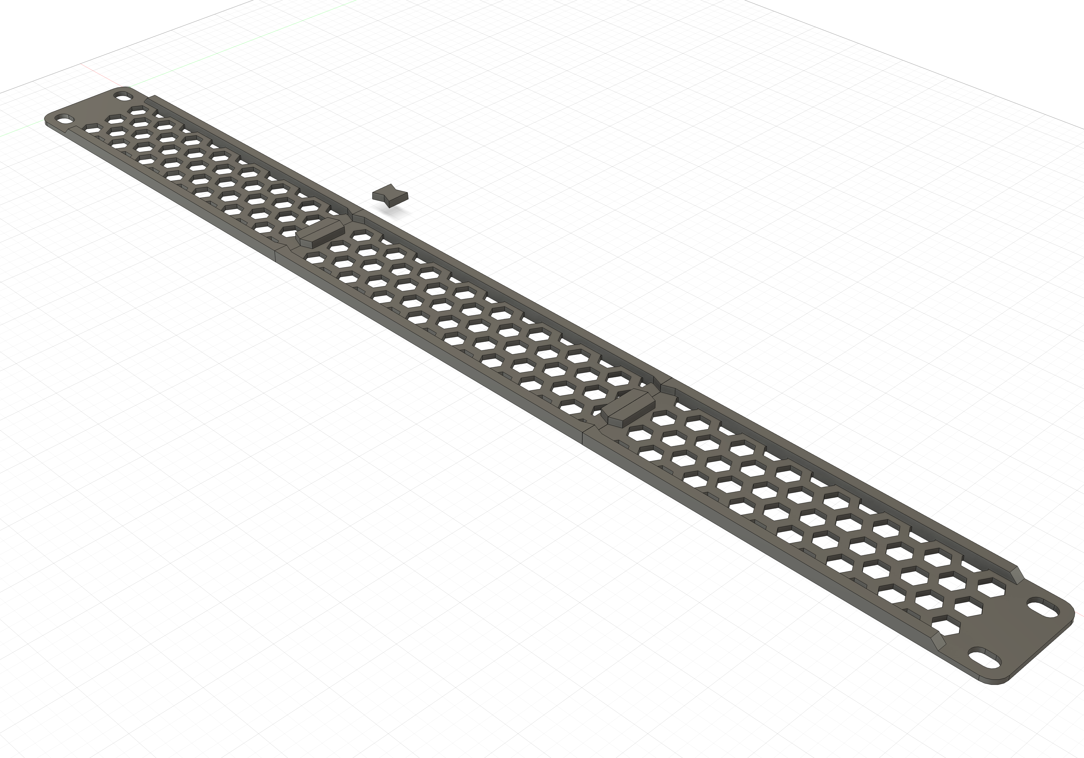 1U Server Rack Blank Panel with Hexagon Pattern