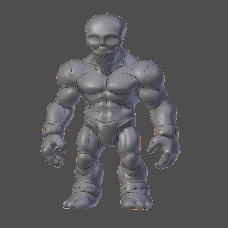 Wargame DND Muscled SkullHead Man