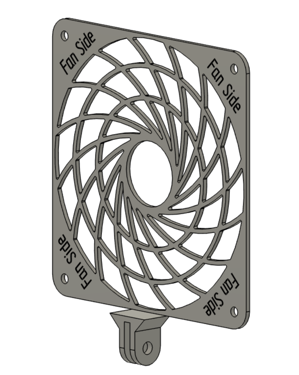 Noctua high efficiency 120mm fan grill with gopro mount