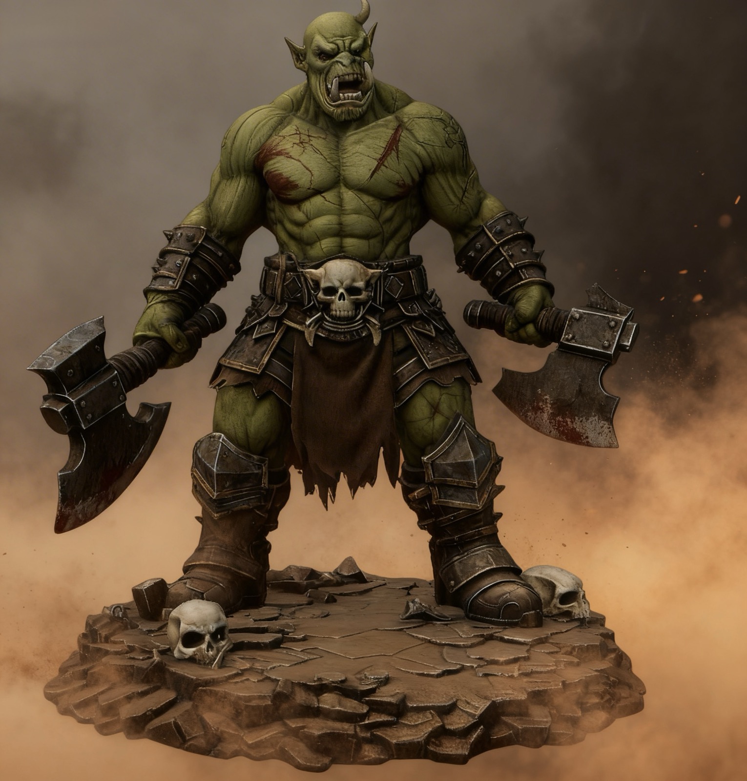 Bloodbound Realms – Orc – Berserker Warlord, Champion of the Blood Horde (Dark Fantasy 3D Printable Miniature STL)