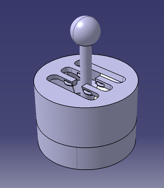 Gear shift fidget toy with spring and ball joint