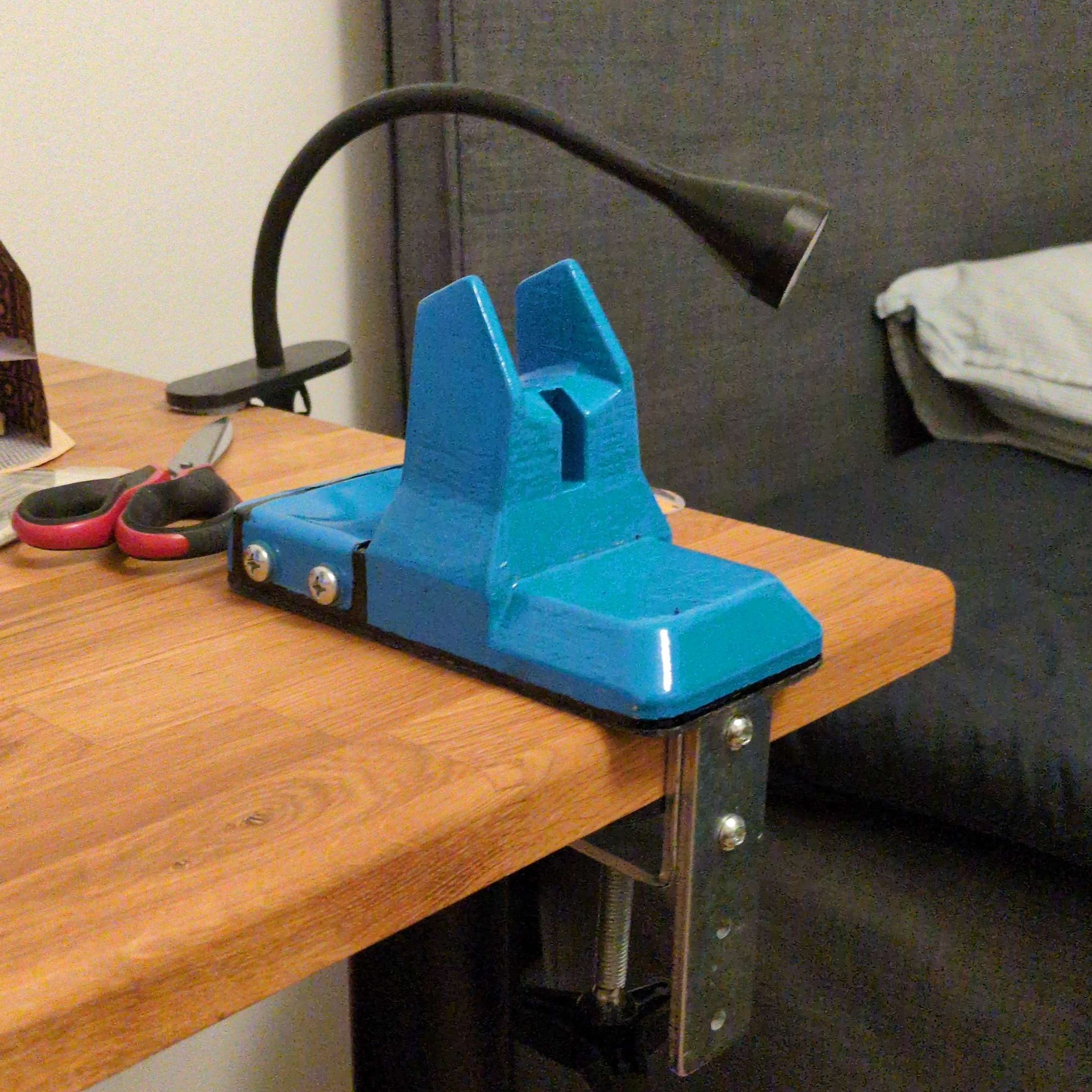 Desk-Mountable Hot Glue Gun Stand