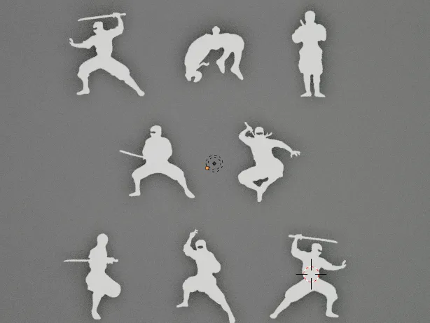 Wall-Crawling Ninjas – 8 Pose Pack | Ninja Wall Decor Figures