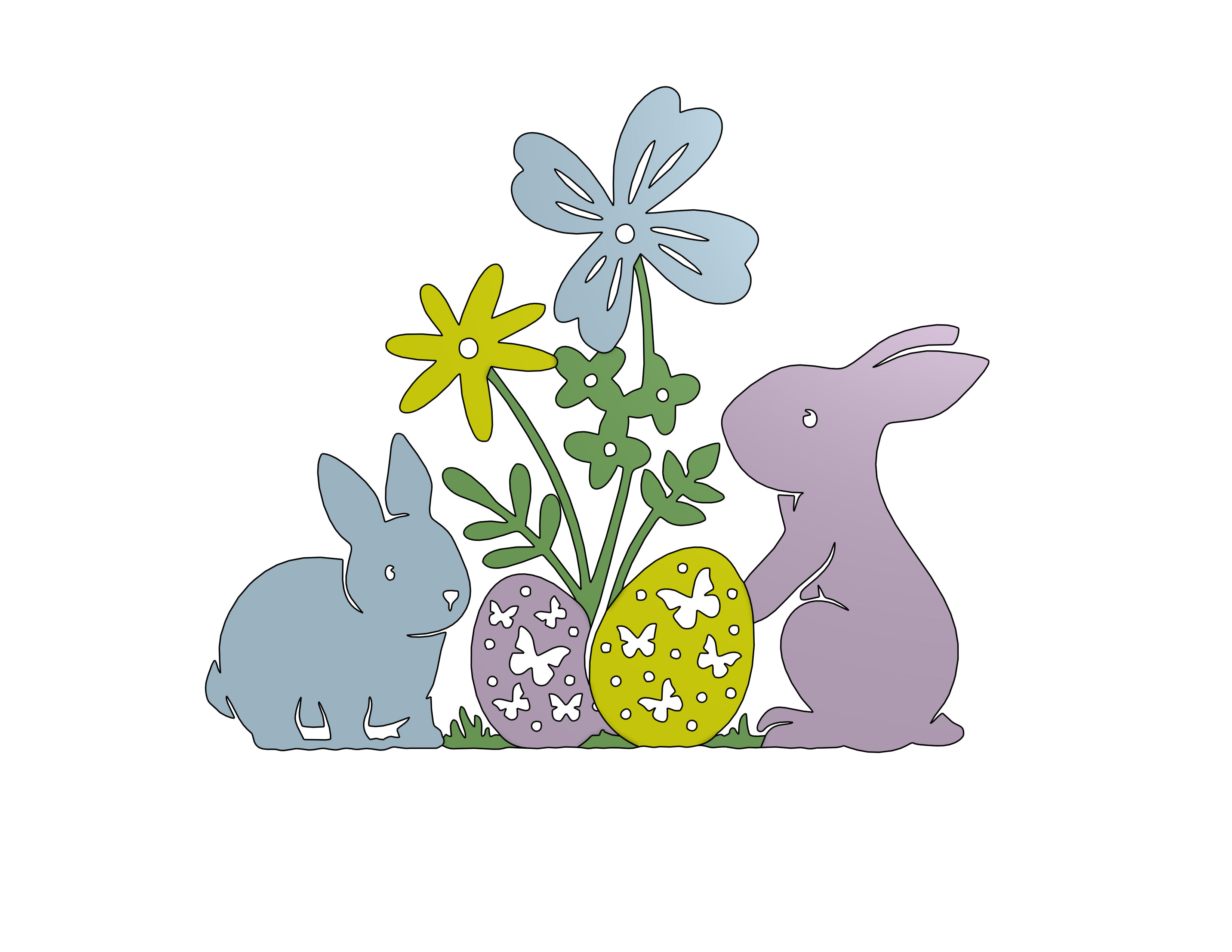 Cute easter bunny easter egg art
