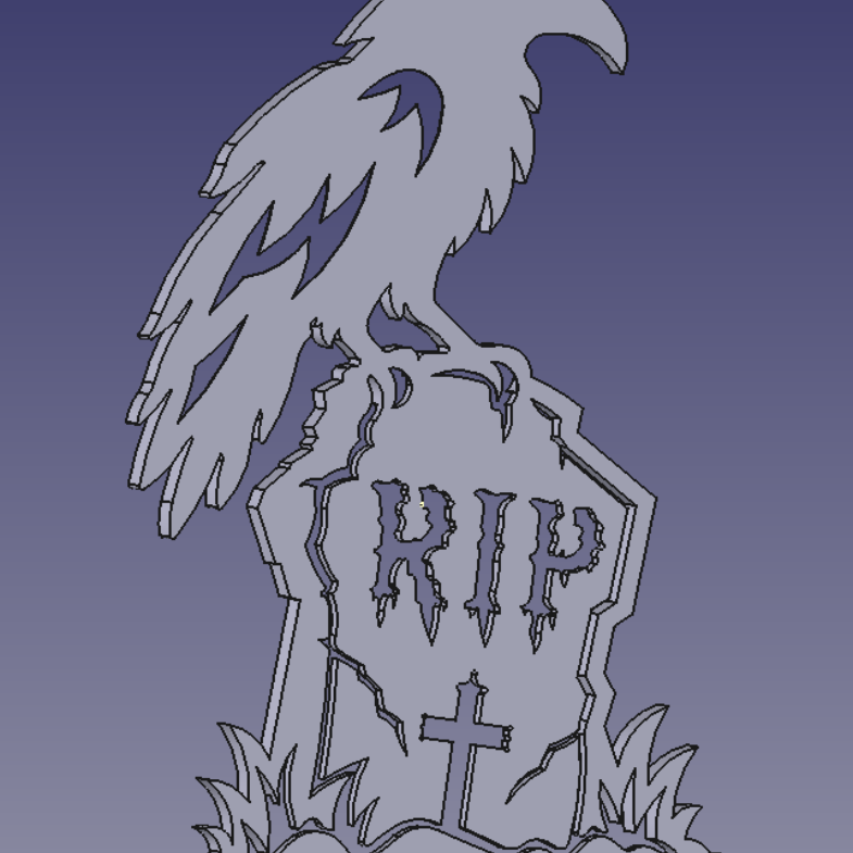 Tombstone Crow Wall Mounted Display / LED Backlit Accent Piece by DPs ...