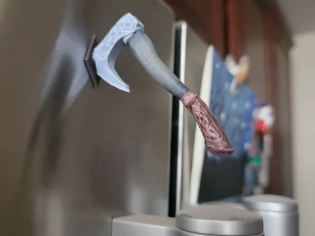Tiny Valhalla Axe Fridge Magnet Remix - Single Piece
