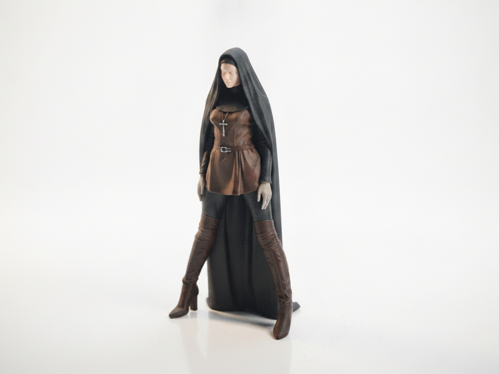 Nun In Boots Female Figure 3D Printable
