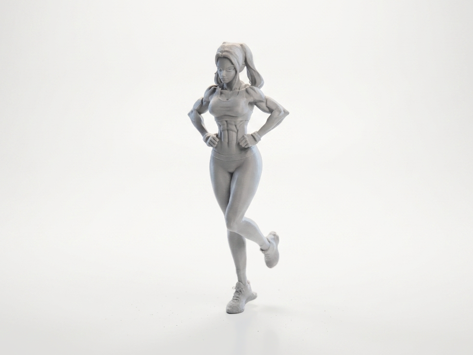 Fit Ponytail Babe Athletic Female Figurine 3D Printable