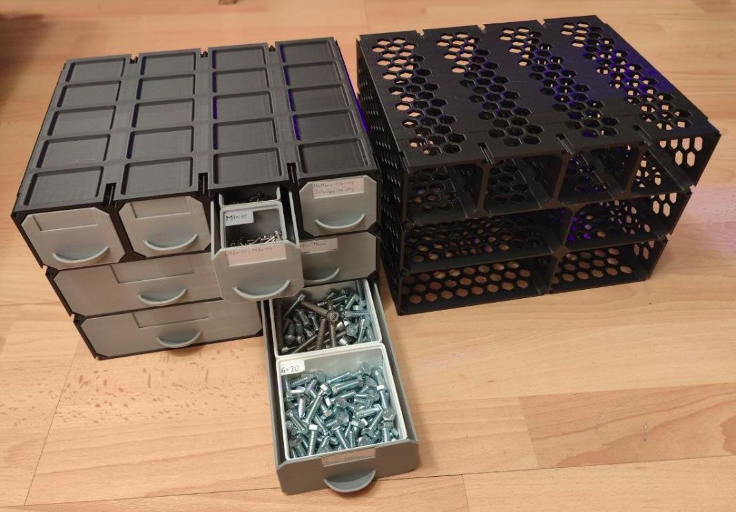 Parametric Grindfinity Box+Drawer System (CadQuery)