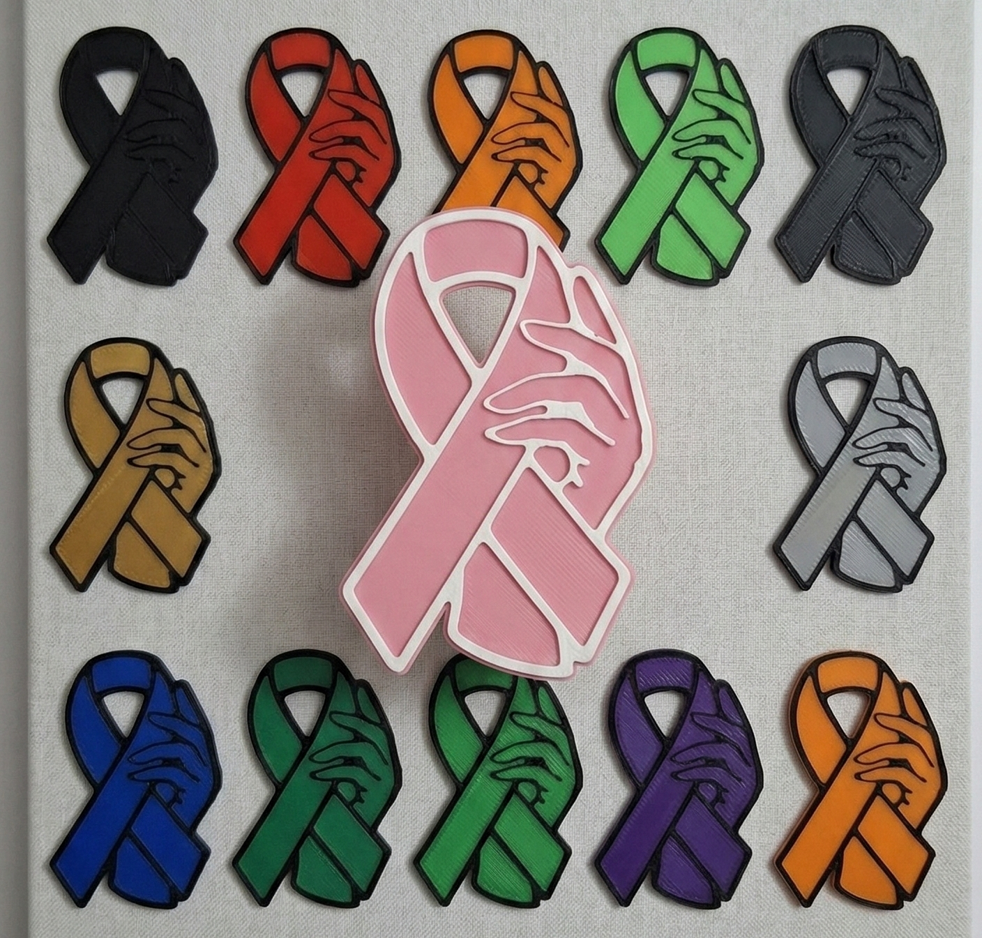 Broche / Llaver / Pin / Llavero Lazo Día de la Mujer / Lucha contra el cáncer