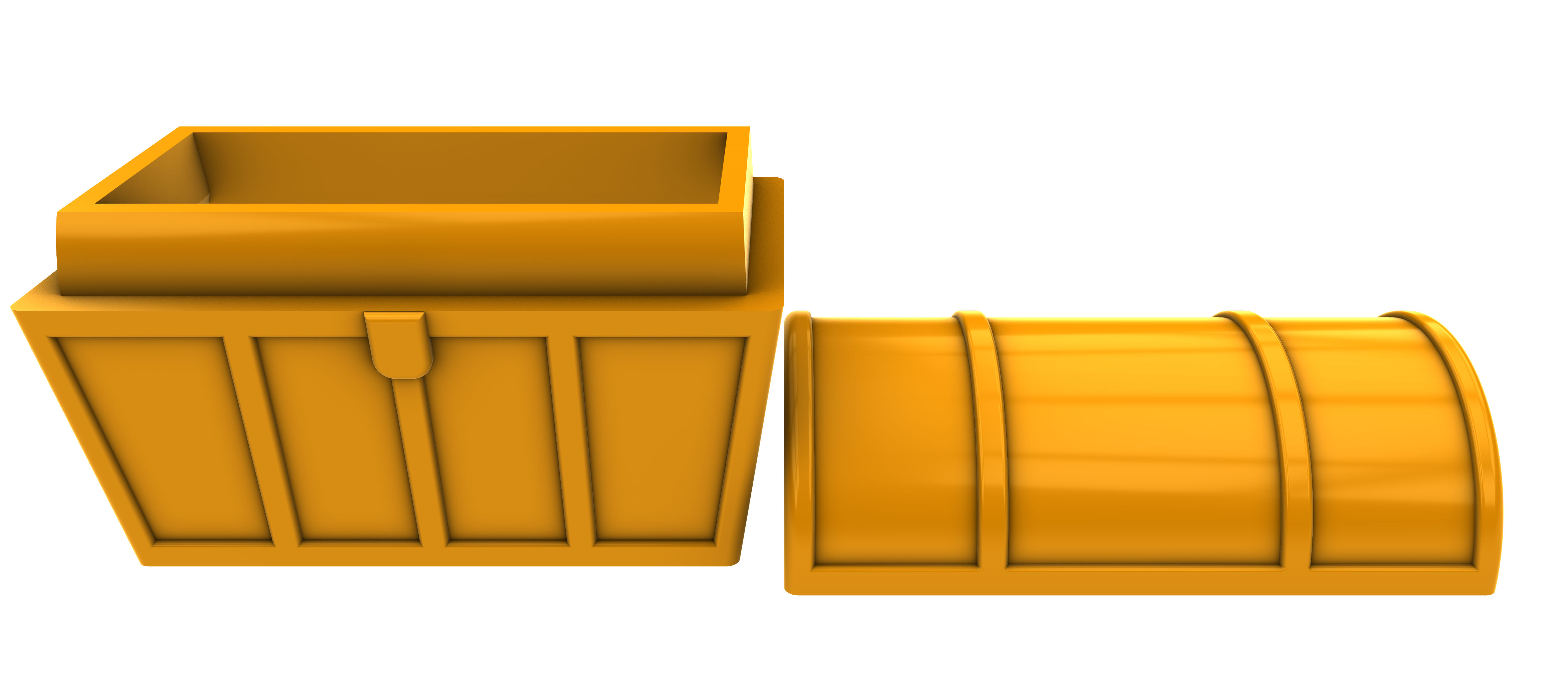 Miniatura 4 do modelo 3D Treasure Chest Container Simple