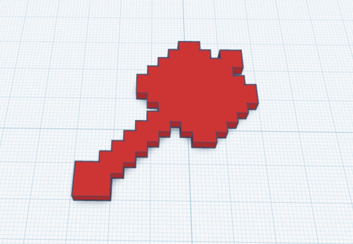 Minecraft mace 2D and 3D — miniatura 3