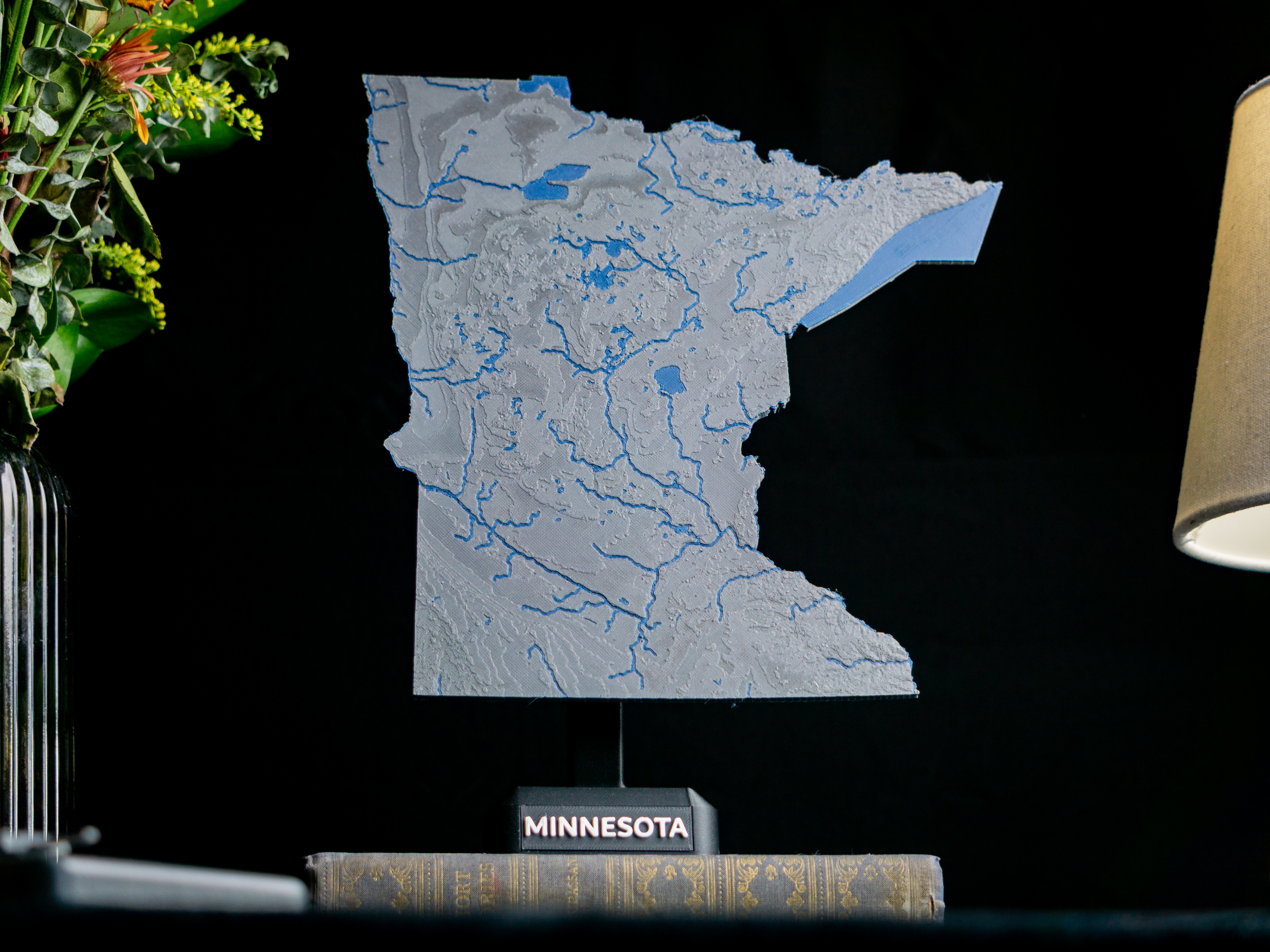 Minnesota, USA (MN) Topographic Map with Rivers