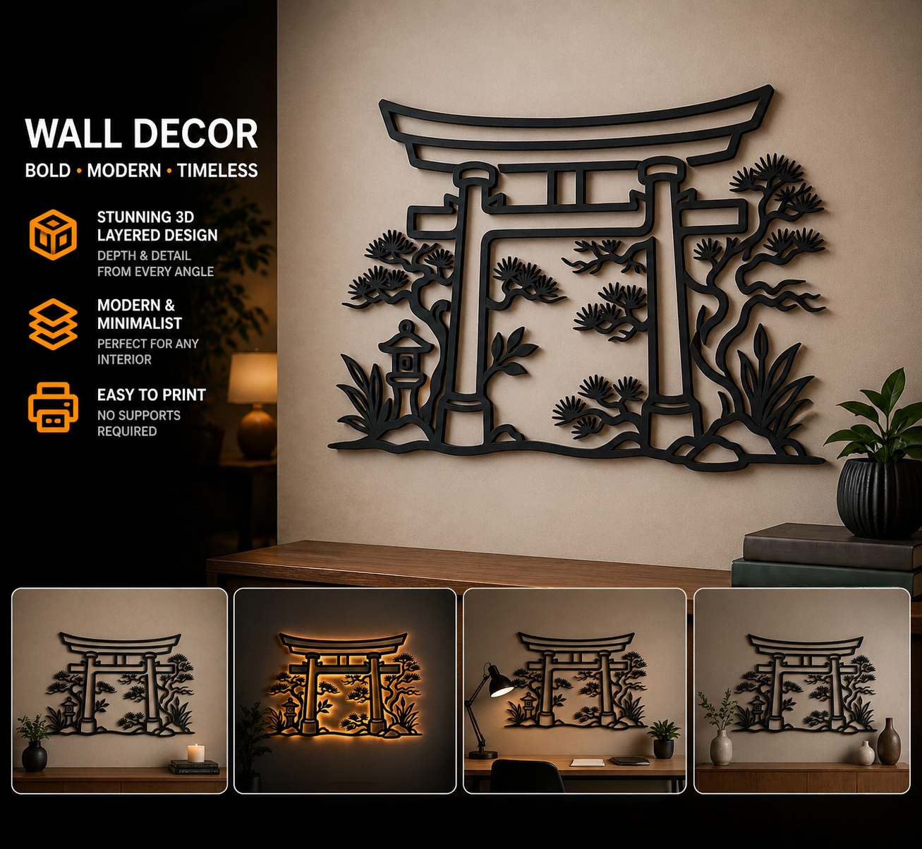 Japanese torii gate wall art