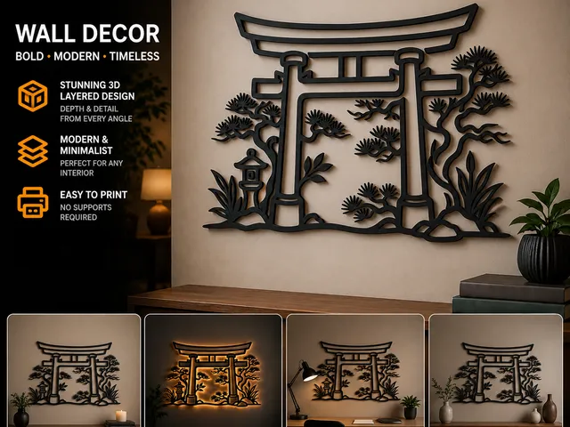 Japanese torii gate wall art