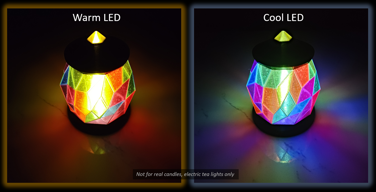 Faceted Electric Tea Light Desk Lantern