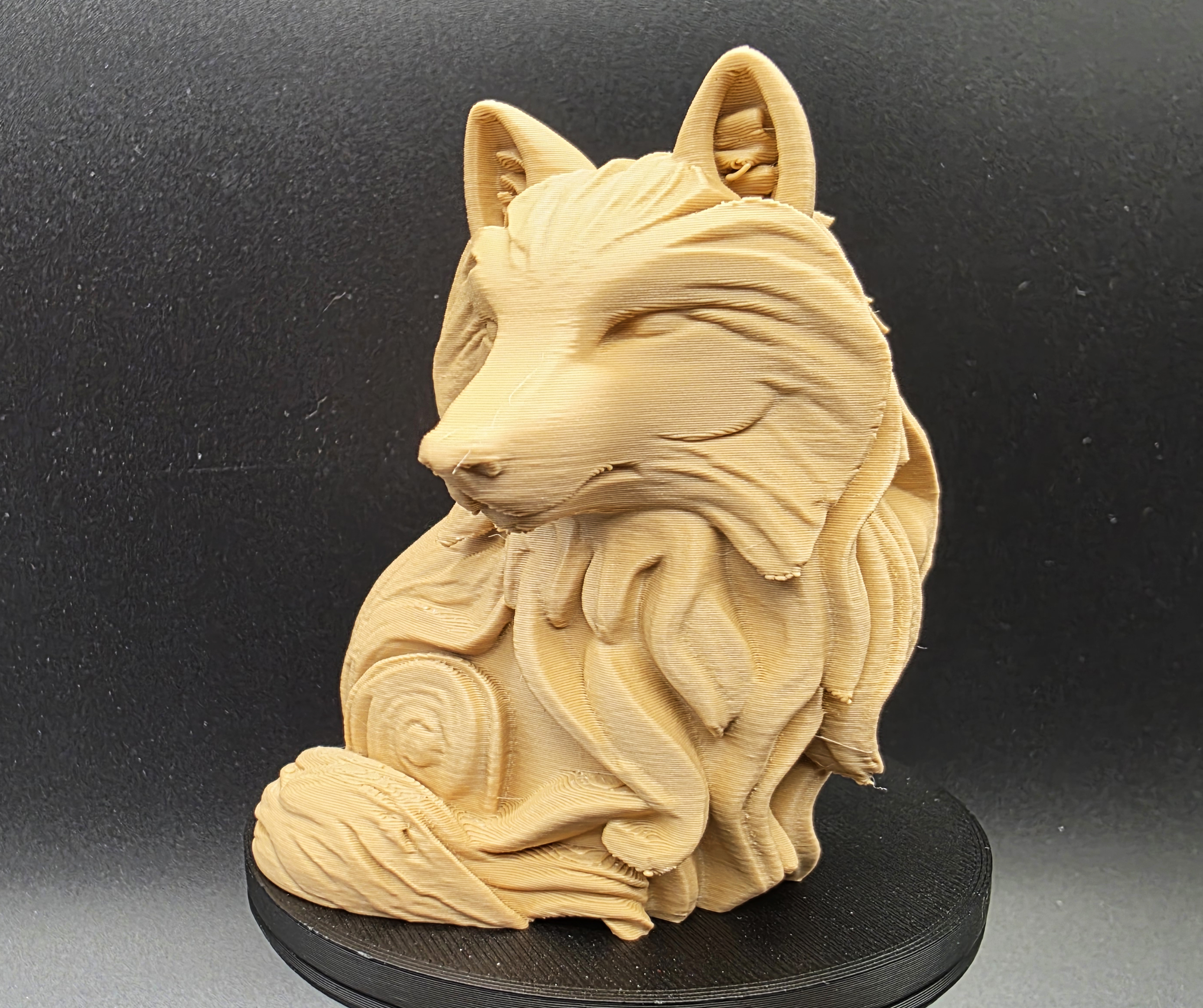 Carved Arctic Wolf Bust