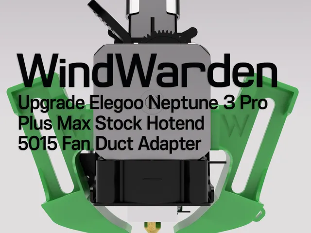 WindWarden Upgrade Elegoo Neptune 3 Pro Plus Max Stock Hotend 5015 Fan Duct Adapter Beta V0.4