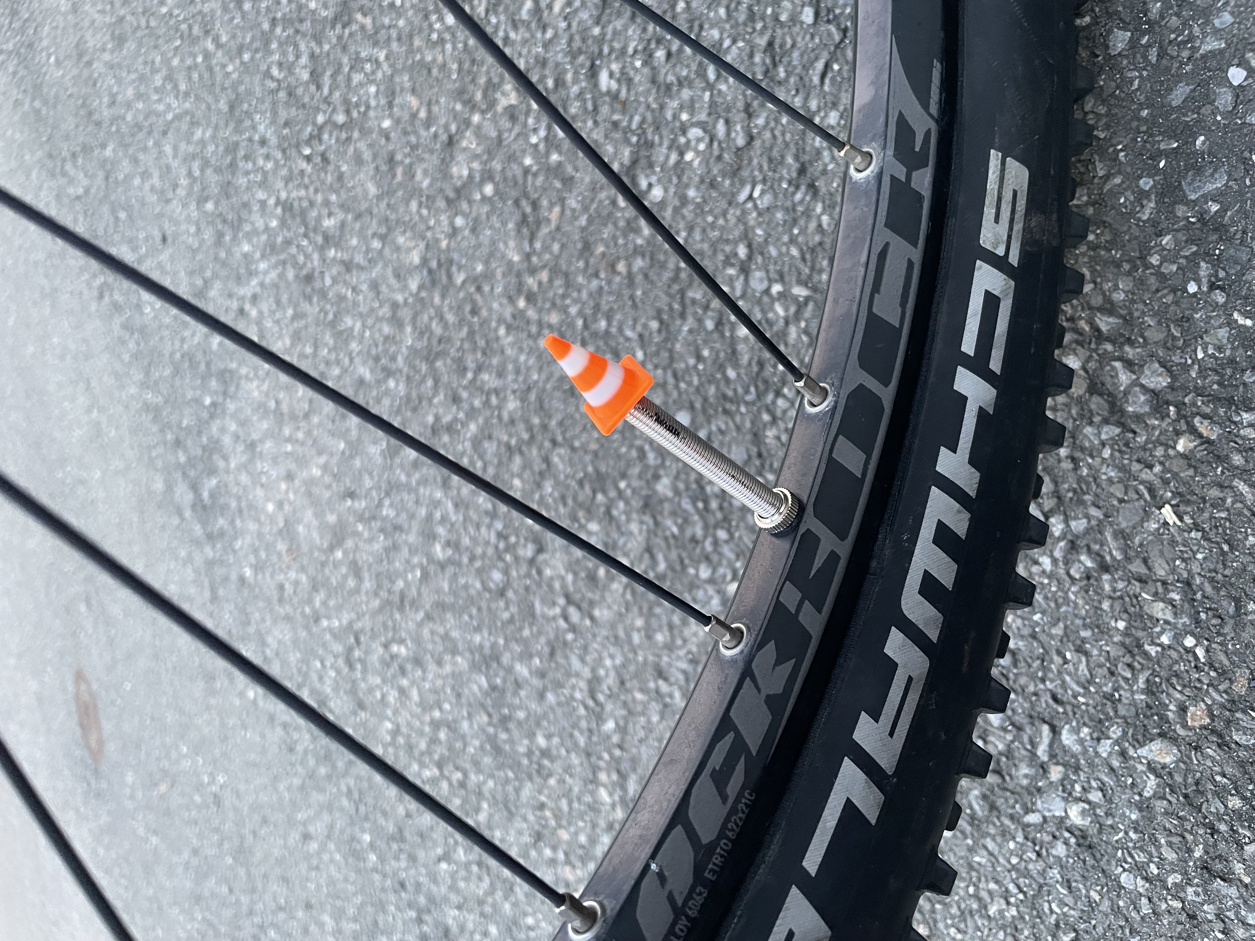 Traffic cone bike valve cap