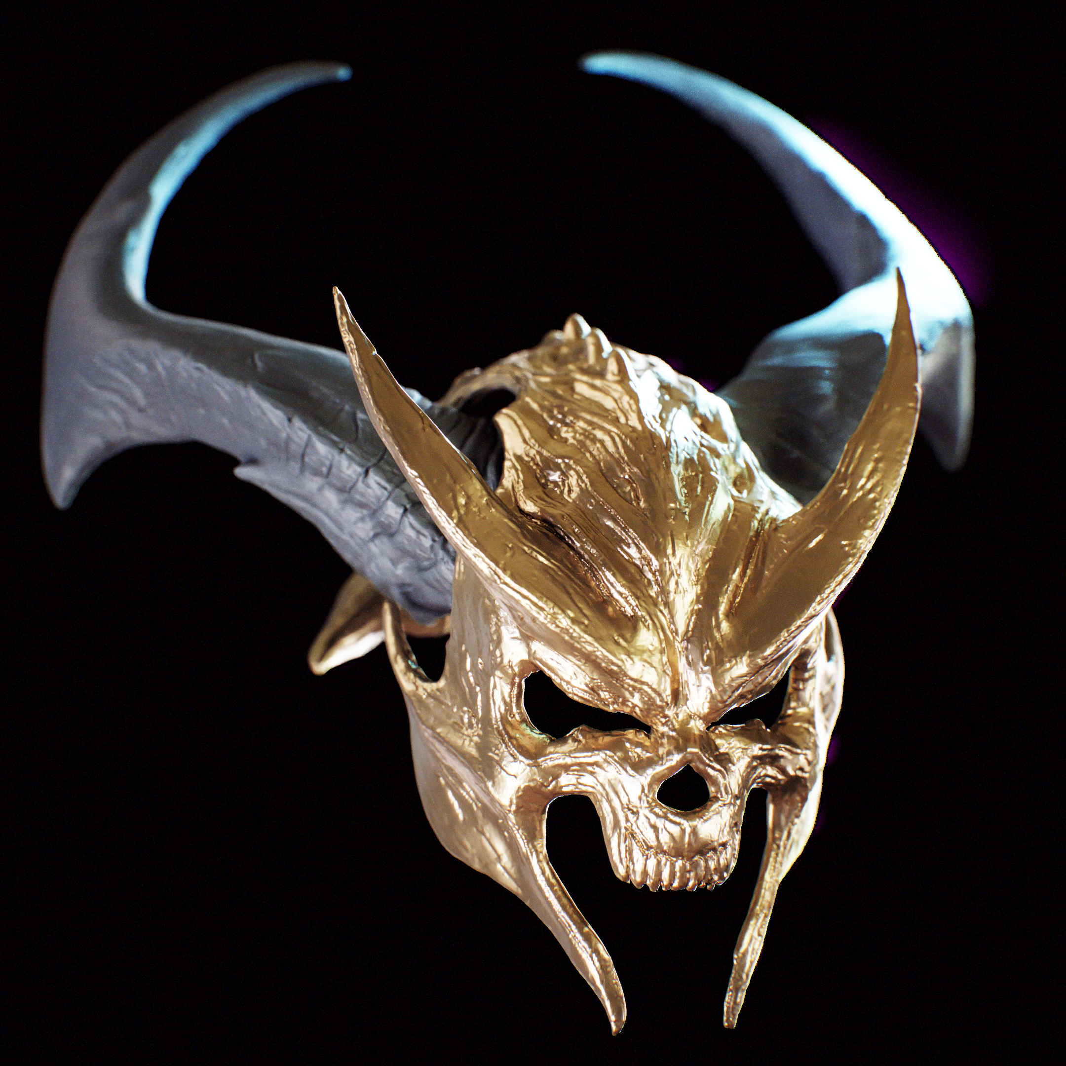 Shao Khan Mask + Hornes from Mortal Kombat - Mascara de Shao Khan + Cuernos de Video juego MK